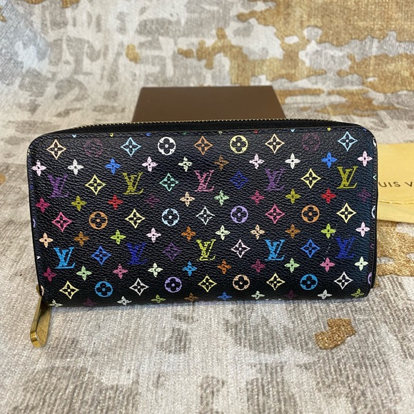 Limited Edition Louis Vuitton Multi Colour Zippy Wallet in black - Picture 2 of 8